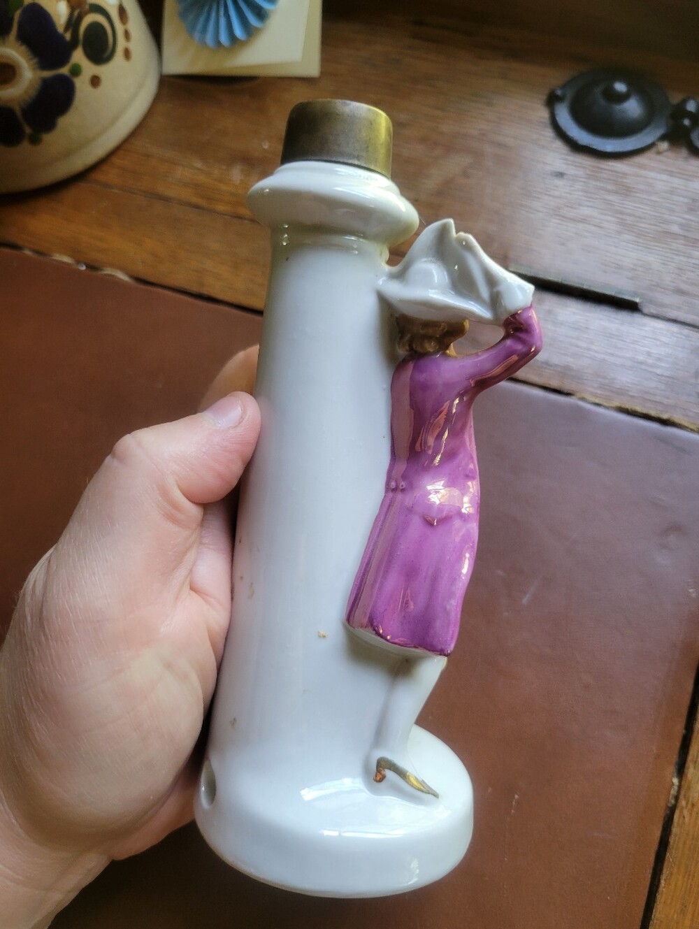Vtg Porcelain Boudoir Lamp Base Colonial Courting Couple Figurine #12400 MCM - Picture 4 of 11
